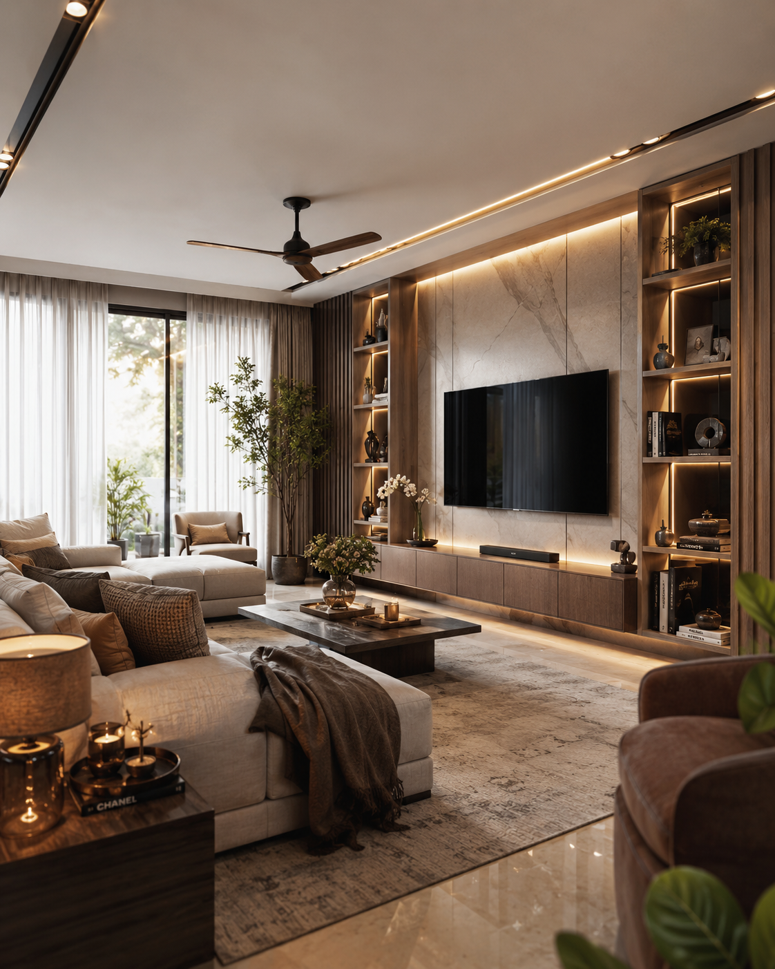 Luxury renovated living room by Illume Interiors