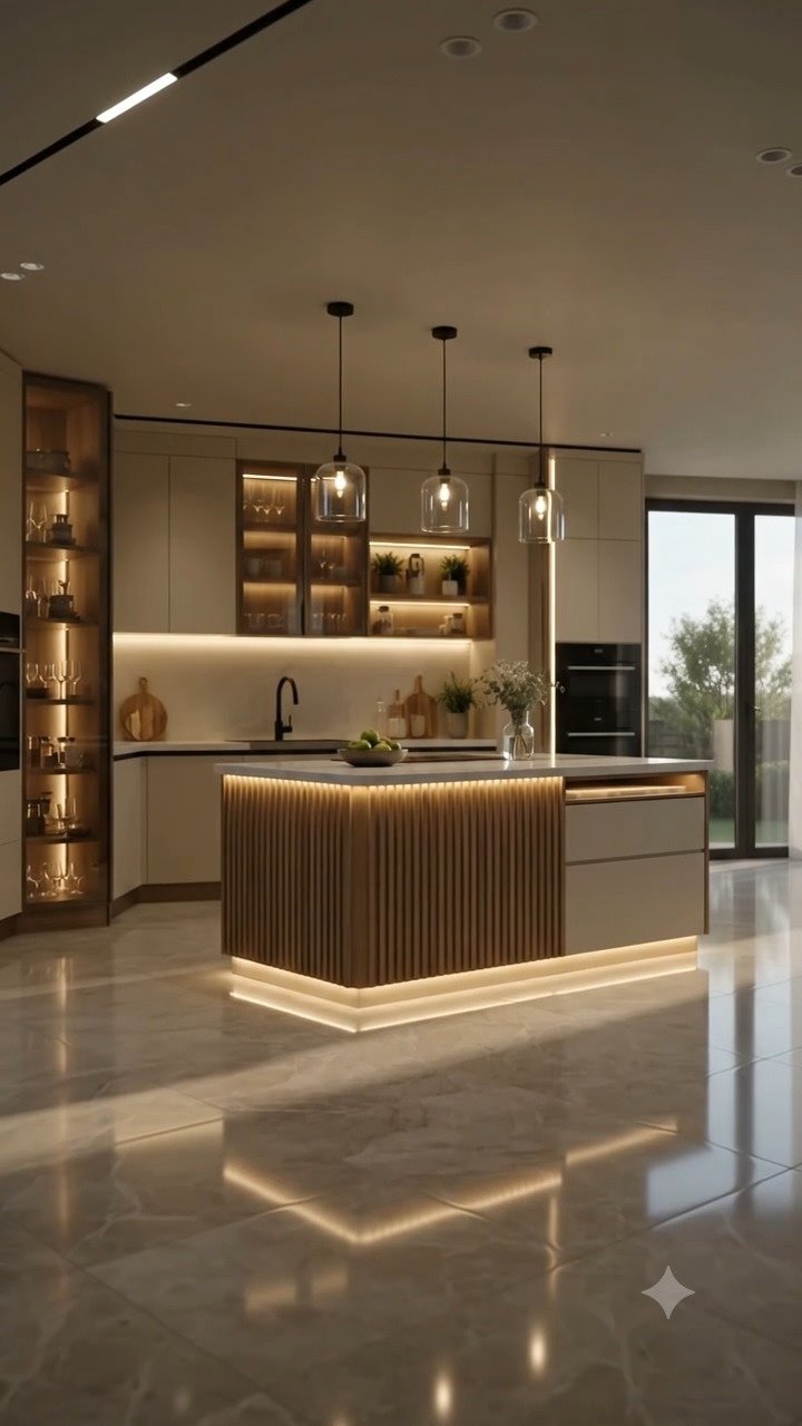 2BHK interior design ideas for Bangalore homes — modular kitchen with island counter in Whitefield