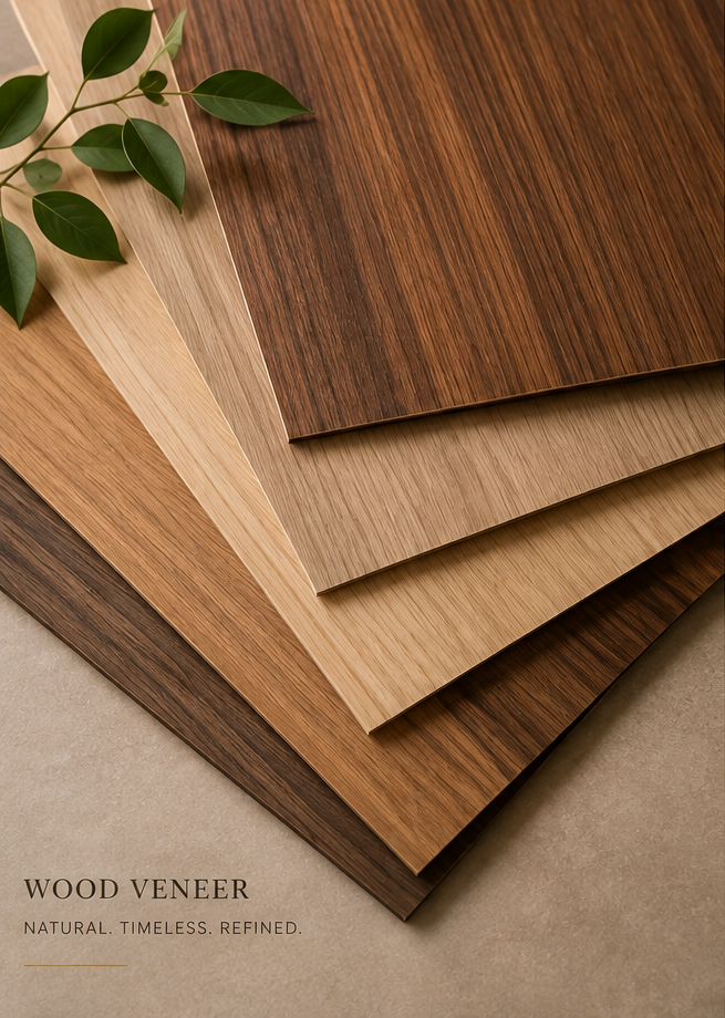 Wood veneer grain close-up